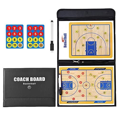 RoseFlower Taktiktafel Basketball, Taktikboard Basketball, Taktikbrett Taktikmappe Basketball mit Marker Stift und Magneten, Profi Basketball Coaching Board für die Schulung und Spielanalyse