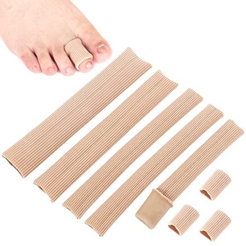 metagio 5 Stück Zehenschutz, Schneidbar Silikon Zehenschutz Toe Cushion Tube Schlauchbandage Gel Fingerbandage Fingerschutz Gel Zehenpolster für Corns Remover, Callus Kissen, Schwielen, 3 Größen