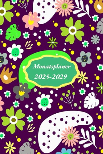 Kalender 2025 2029 monatsplaner a5: 60 Monate Buchkalender von Januar 2025 bis Dezember 2029 | 5 Jahres Terminplaner mit Feiertagen - 1 Monat auf 2 Seiten