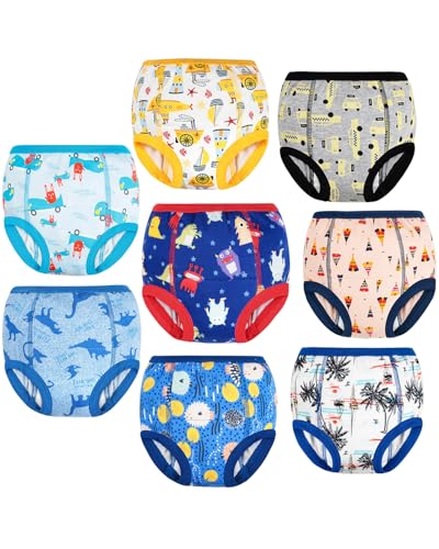 FLYISH DIRECT Baby Trainerhosen Töpfchentraining, 8er Pack Töpfchen Trainingshose für Mädchen Jungen, 2-7 Jahre, Waschbar und Wiederverwendbar, 110/4T
