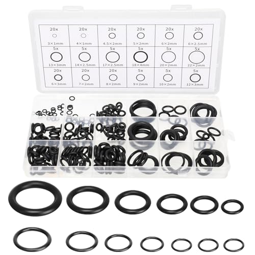 Arcjunys O Ring Sortiment Dichtungsringe Set O Ringe Sortiment 18 Größen Dichtungen O-Ringe O-Ring Sortiment Dichtungsring Dichtungsset für Schlauch Sanitär Wasserhähne Automobil Reparatur 225 Stück