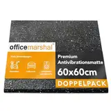 OfficeMarshal 2x Antivibrationsmatte 60 x 60 cm, 5 mm dick - zuschneidbare Antivibrationsunterlage für Waschmaschine & Trockner, Gummiunterlage, Waschmaschinenunterlage, Gummimatte