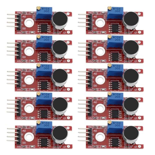 ECSiNG 10 Stück KY-037 Hochempfindliches Schallerkennungs-Großmikrofonmodul AVR PIC Schallerkennungsmodul Kompatibel mit AR-duino/Kompatibel mit Raspberry Pi 40 X 15 X 14mm