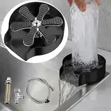 Edelstahl Glasspüler für Spülbecken, Eroshoo GläserspüLer, FlaschenspüLer, Glasbürste für BarspüLe, Glass Rinser, Cup Wash Cleaner, Glass spüllen für Küchenspüle, Bar, Gläserdusche -Schwarz