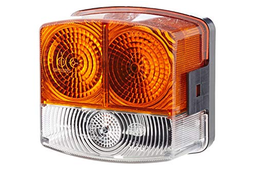 HELLA Blinkleuchte - Halogen - 12V - Anbau/geschraubt - Stecker: Flachstecker - rechts - Menge: 1 - 2BE 002 776-261, Weiß, Gelb