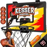 KESSER® Mini-Basketballkorb fürs Zimmer & Büro | Tür-Basketballkorb Indoor & Outdoor | Basketball-Board für Kinder-Zimmer & Wandmontage | Basketballbrett inkl. Ballnetz Pumpe & Ball | Deutschland