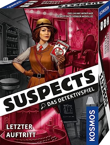 Kosmos 682903 Suspects - Letzter Auftritt, Das Detektivspiel, Krimispiel, Gesellschaftsspiel als Krimi zum Ermitteln, Mord-Fall lösen ab 12 Jahren für 1-5 Personen