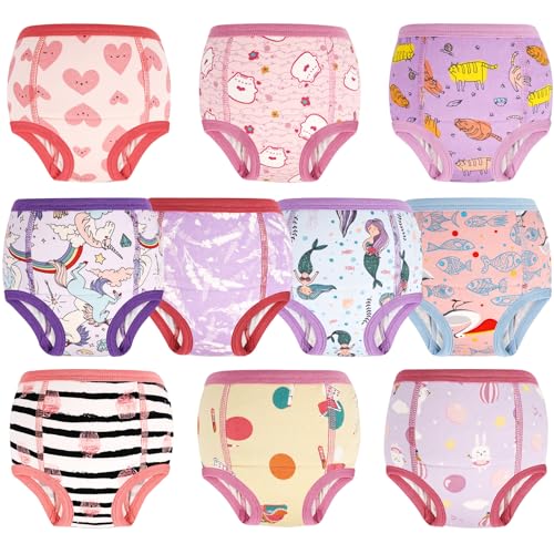 MOEMOE BABY Töpfchen Trainingshose 10 Stück Baby Trainingshosen Töpfchen Unterwäsche Kinder für Mädchen 4 Jahre