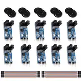 10 pcs Geschwindigkeitsmesssensor LM393 Geschwindigkeitsmessmodul,Slot Typ IR Optokoppler Messkomparator 3.3V-5V mit Kabel, für MCUArduino