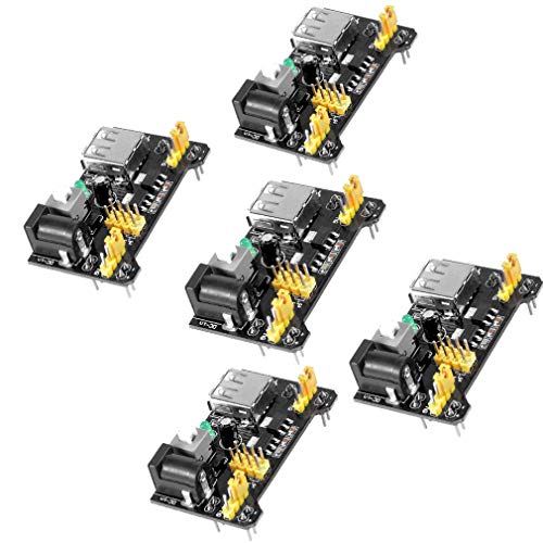 Hailege 5pcs 3.3V 5V Power Supply Module for Prototype Breadboard DC 6.5-12V or USB Power Supply Module