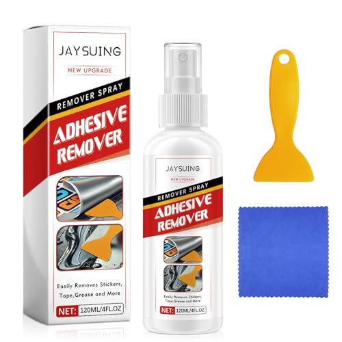 Aufkleberentferner,Klebereste Entferner,Sekundenkleber Entferner,Klebereste Entferner Fensterrahmen,Lebstoffentferner Mit Schaber,der Aufkleber und Etiketten effektiv von Oberflächen Entfernt(120ml)