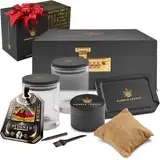 PURPLE LEGACY® Stash Box Abschließbare Box aus Kiefernholz mit Zahlenschloss | Rolltablett Rolling Tray Set und 2x Stash Jar | Grinder Set | Roll-Box mit Schloss