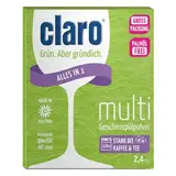 claro Multi Alles-in-1 Geschirrspül-Pulver - Geschirrspülpulver - Phosphatfrei - Vegan - Ecolabel - Umweltfreundlich - Palmöl-Frei - Großpackung - Sparpackung mit 120 Waschladungen