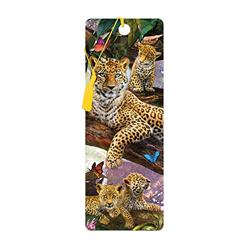 3D LiveLife Lesezeichen - Baumkronen-Leoparden von Deluxebase. Ein Leoparden-Lesezeichen mit linsenförmigen 3D-Kunstwerken, lizenziert von dem bekannten Künstler Jan Patrik Kra