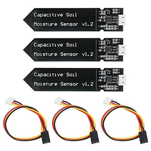 KeeYees 3 Stück Bodenfeuchtesensor Kapazitive Analoger Hygrometer Feuchtigkeitssensor ohne Korrosion für Arduino