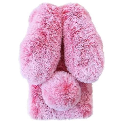 Tivenfezk Nadoli Hase Pelz Hülle für Honor 90 Lite,3D Kaninchen Ohr Case Warme Flauschige Plüsch Schutzhülle Handy Schale Tasche Soft Bunny Cover