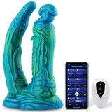 Monster Fantasy Dildo Doppel Silikon Dildo, 9 Zoll Saug Weiche Massive Dildo für Männer, Realistische vibrierende breite Dildos für Frauen, Prostata G Spot gefälschter Penis, Große lange Dildos