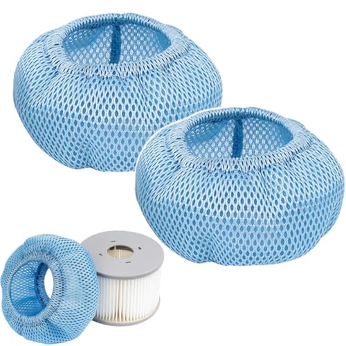 WeddHuis 2 Filter Whirlpool Pool Zubehör Netzabdeckung Schutznetz Kompatibel Ersatz Whirlpoolabdeckung Schutznetz Mesh Skimmer Bubble Cover Einfache Wartung Wasserhahn Hot Tub Filter