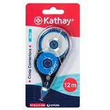 Kathay 86028899 Korrekturband, Maxi, 5 mm x 12 m, zufällige Farben: Gelb, Grün und Blau, schnell trocknend
