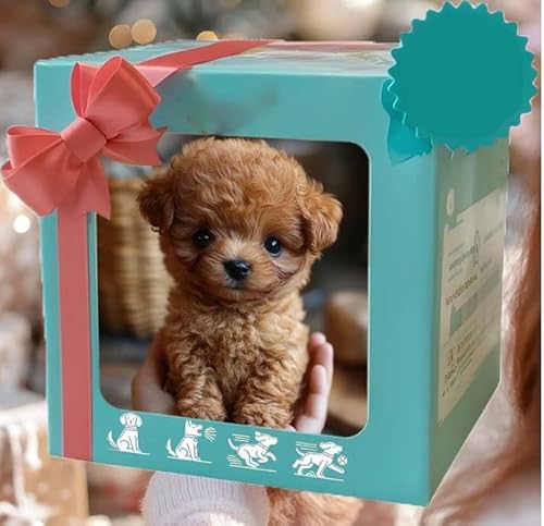 Generisch Real Puppy Lebensechter Roboter Welpe, Real Puppy Hund,Roboter Welpe Echt Realistisch,Realistischer Roboter Hund Wie Echt (Braun)