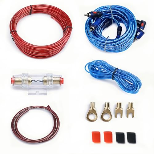JUXINE 10GA Kfz Verstärker Kabelsatz, Verstärker Endstufe Kabel 1500w Car Audio Wire 4,5 m Stromkabel Installations-Set Verstärker Endstufe Kabel