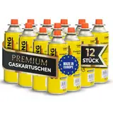 Magnum ® (12x Gaskartuschen 227g ideal für Gaskocher, Gasheizung, Gasbrenner, Unkrautbrenner oder Campingkocher – Butan Gaskartusche Typ MFS – 1A für perfekt für Küchenbrenner (12 Kartuschen)