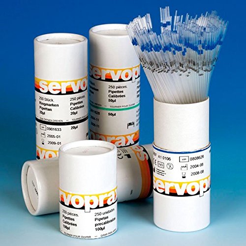 Servoprax A1 0106 Einmalpipetten, Standardgrössen 100 µL (250-er Pack)