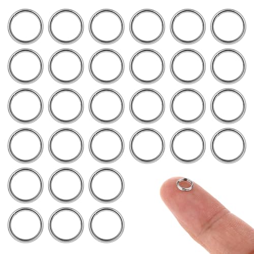 30 Stück Spaltringe für Schmuck Edelstahl Offene Sprungringe 6mm Jump Ringe Runder Schlüsselring Metall Doppelring Biegeringe Silber Split Ringe für Halsketten Armband DIY Schmuckherstellung