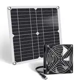 ZINIKIF Solar Ventilator, 12W wetterfestes Solarpanel mit DC-Ventilator für kleine Hühnerställe, Gewächshäuser, Schuppen, Haustierhäuser, Zu-oder Abluft