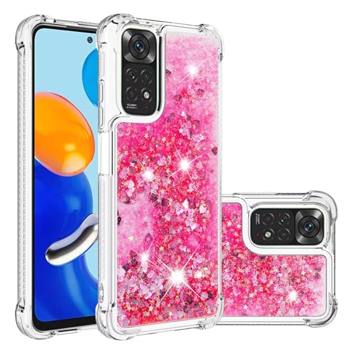 Nadoli Glitzer Treibsand Hülle für Xiaomi Redmi Note 12 Pro 4G,Silikon Stoßfest Handyhülle Transparent TPU Bumper Schutzhülle Flüssig Durchsichtig Quicksand Case