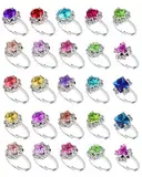 TOZBLEU 20 Stück Kinder Ringe,Mädchen Ringe,Kinderringe Prinzessin Set, Ringe für Kinder,Kinder Ringe für Mädchen, Ring Kinder Mädchen, Zufälliger Stil Perfekt für Kinder Geburtstag Party Favors