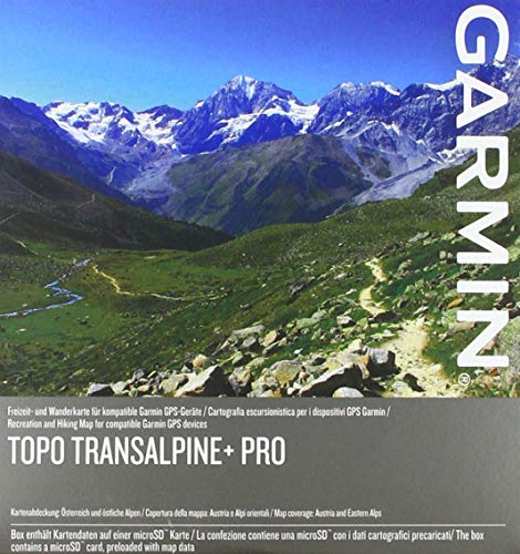 Garmin Karten TOPO Transalpine+ PRO-topografische Vektorkarte zum Wandern und Radfahren für die östlichen Alpen im Maßstab 1:25.000, schwarz, M, 010-11404-05