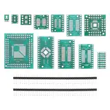 eMagTech 51 Stück 12 Arten CMS auf DIP Adapterkarten-Set SOP8 SOP10 SOP14 SOP16 SOP20 SOP24 SOP28 0402/0603/0805 SMT SOT89/SOT223 TQFP100 QFN32 QFN32 QFN32 Q100 FN44 / 48 mit 2,54 mm PCB-Steckern