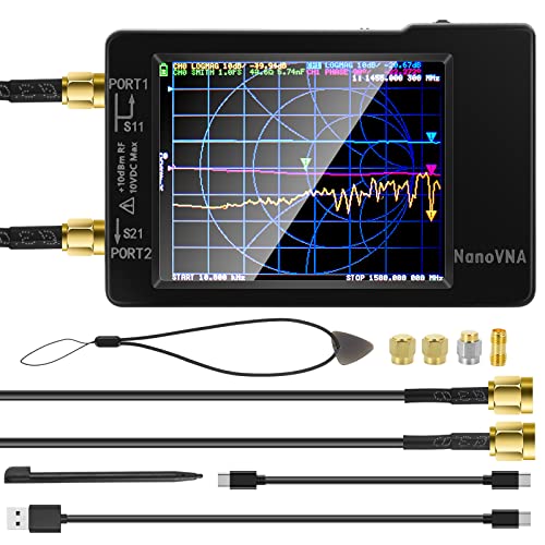 [Aktualisiert] AURSINC NanoVNA-H Vektornetzwerkanalysator 10KHz -1,5GHz Neueste HW-Version 3.6 MF HF VHF UHF Antennenanalysator zur Messung von S-Parametern, Spannungs-Stehwellenverhältnis, Phase