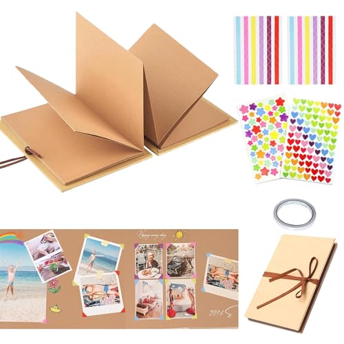Catelves Fotoalbum zum Selbstgestalten, Fotobuch zum Einkleben, DIY Fotoalbum Scrapbook Bastelpapier als Abschluss, Geburtstags, Valentinstag, Gästebuch Hochzeit Geschenk(Braun, 34 Seiten, 21x15cm)