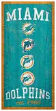 Fan Creations NFL Miami Dolphins Unisex Miami Delphins Heritage Schild Teamfarbe 15,2 x 30,5 cm