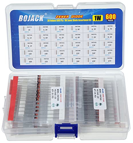 BOJACK 30 Values 600 Stück 1W Zenerdioden Sortiments-Kit