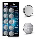 Kitosun Batterien Knopfzellen CR2025 3V - Lithium Coin 3-Volt 2025 Knopf Batterie für elektronische Kleingeräte Autoschlüssel Fernbedienungen LED Kerzenlicht Waagen medizinischen Geräten (10 Stück)