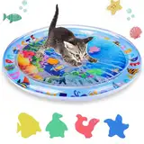 Hebterrka Wassersensorik Spielmatte für Katzen, Verdickte Katzen und Hundespielzeuge, Katzenspielmatte, Interaktives Spielzeug, Wassersensorik Matte, Kühlmatte