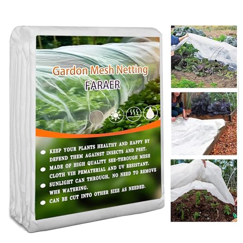 AMSNINK Insektenschutznetz 2x5m Gemüsenetz Garten Feinmaschig, Gemüseschutznetz Pflanzenschutznetz, Pflanzennetz Netze Gartennetze, SchädlingsschutzNetz für Pflanzen Gemüse Obst Blumen Gewächshaus