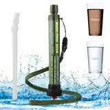 Wasserfilter Outdoor 2000L Mini Tragbarer Ausrüstung zur Überlebensfiltration Entfernt 99.99% Bakterien Filter auf 0,01 Microns für Camping, Wandern, Reisen, Jagd, Angelteam, Familienausflug