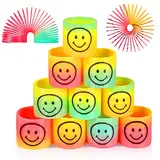 LISOPO 12 Stück Smiley Regenbogenspirale Springs Magic Rainbow Puzzle Mitbringsel Kindergeburtstag Lernspielzeug