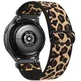 Ersatzarmband für Garmin Venu 2 Plus/Venu Sq/Vivomove 3,Nylon Elastic Armbänder Uhrenarmband,20mm Armband für Garmin Vivoactive 3 Music/Vivoactive 5,Forerunner 645/245 Music (Leopardblack)