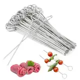 50 pcs Schaschlikspieße Edelstahl, 15cm Rouladennadeln, Grillspieße, Metallspieße Grillen für Grill Fleisch Obst Burger