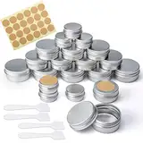 20 Stück Aluminium Leer Döschen 3 Größen Kosmetik Behälter Rund Reise Cremedose Tiegel für Creme Lotion Masken Kosmetik Nagelkunst (20 ml, 10 ml, 5 ml)