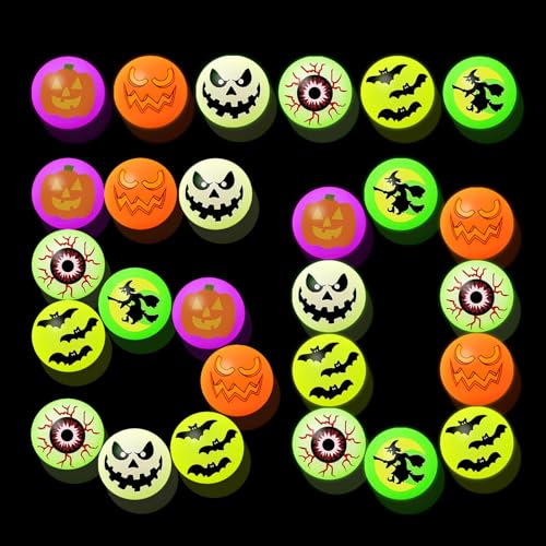 Halloween Hüpfbälle,50 Stück,Gruselige Halloween Leuchten Augapfel,Halloween Luminous Bouncy Balls,Gruselige Augen,für Halloween Party Supplies,Halloween Glow In The Dark Hüpfbälle für Kinder