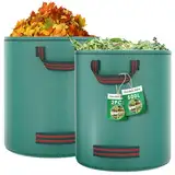 Diealles Shine 2X 500L Gartenabfallsack, Gartensack mit 4 Griffe, Selbststehend, Wasserdicht, Laubsack Haltbar Korrosionsbeständig für Gartenabfälle und Grünschnitt