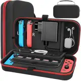 Fenolical Tasche Kompatibel mit Nintendo Switch/Switch OLED, Harte Tragetasche Hülle Case für die Nintendo Switch/Switch OLED, Schutzhülle mit Aufbewahrung für 20 Spiele, Konsole & Zubehör