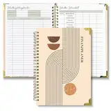 BIROYAL Finanzplaner Undatierter - Budget Planner Deutsch für 12 Monate - A5 Ausgaben Planer mit Monatliches Budget, Einsparungs, Einkommens & Ausgaben Tracker - Budgetplaner zur Kontrolle Dein Geldes