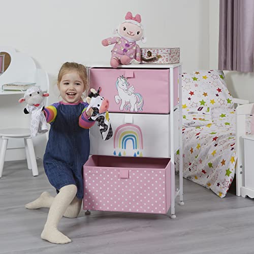 Liberty House Toys Aufbewahrungseinheit für Kinder, Metall, pink/weiß, H730 x W450 x D300mm